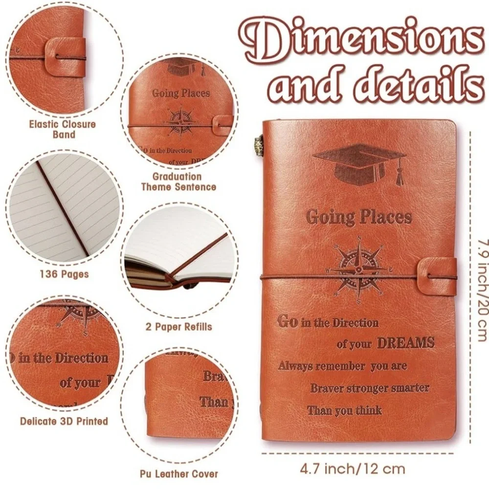 🆕 Graduation Gifts Leather Journal PURPLE